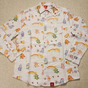 Cakeworthy Care Bears Cousins Flannel Button Down Shirt 80's Cartoon M NEW